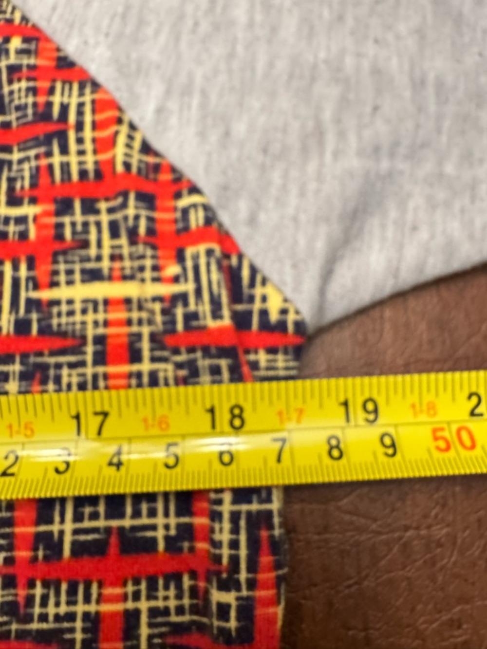 LuLaRoe Randy Raglan Tee - Red/Yellow Geometric Grid Print - Size Small - Picture 6 of 9
